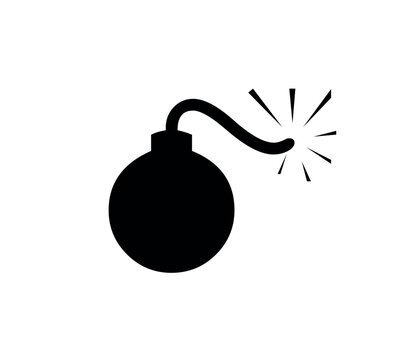 recommend clip art: bomb icon with burning fuse. vector illustration symbol in black silhouette design