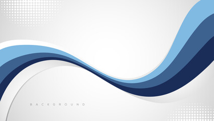 Abstract blue waves and lines soft background. Vector illustration