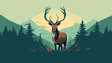 Flat vector logo of forest animal