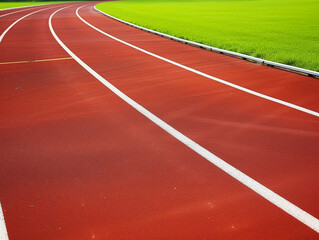 Empty Athletic Running Track Curve