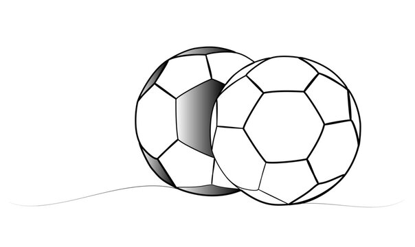 continuous drawing of a football ball in one line. vector