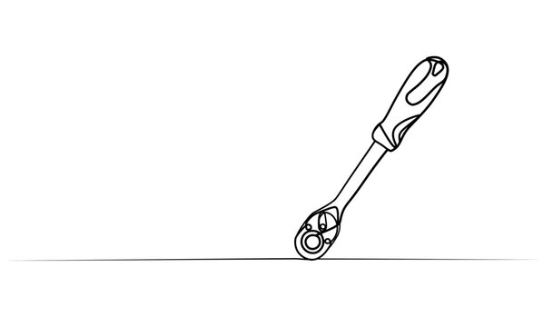 black line art ratchet wrench clip art preview
