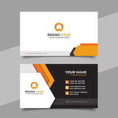 Creative modern yellow business card design, name card corporate visiting card and simple clean template vector design