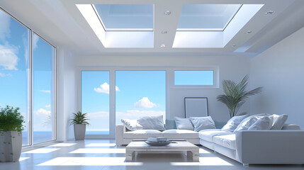 Remote controlled skylights for natural light 