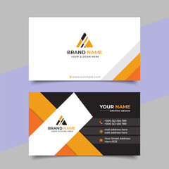 Creative modern yellow business card design, name card corporate visiting card and simple clean template vector design