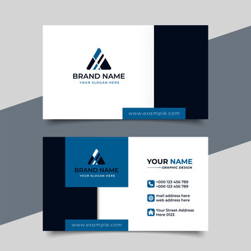 Creative modern blue business card design, name card corporate visiting card and simple clean template vector design