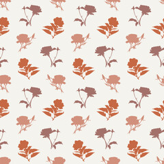 Floral seamless pattern with roses blossom flowers