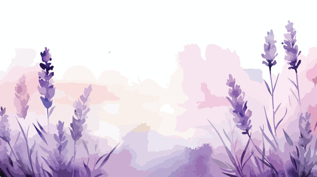 Watercolor lavender background with a copy space 