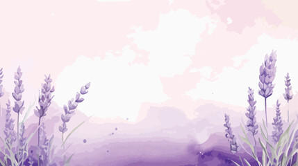 Fototapeta na wymiar Watercolor lavender background with a copy space 