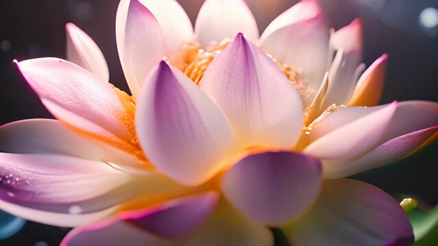 Beautiful glowing lotus flower