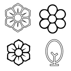 Flower icons vector collection, illustration logo template in trendy style. Suitable for many purposes. Spring symbol for your web site design, logo