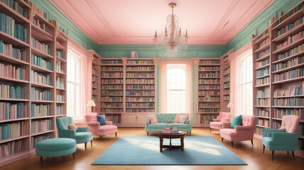 Pink living room. Dreams and emotions, generative AI

