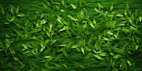Top view of fresh green grassy background