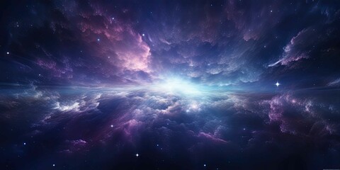 Obraz na płótnie Canvas Vibrant Cosmic Nebula with Stars and Space Dust