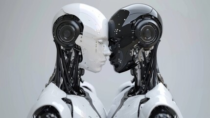 3d illustration Futuristic robot artificial intelligence huminoid AI data analytic technology development and machine learning concept. Global robotic bionic science research for future of human