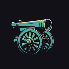 Old cannon icon. vector illustration logo design