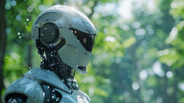 3d illustration Futuristic robot artificial intelligence huminoid AI data analytic technology development and machine learning concept. Global robotic bionic science research for future of human