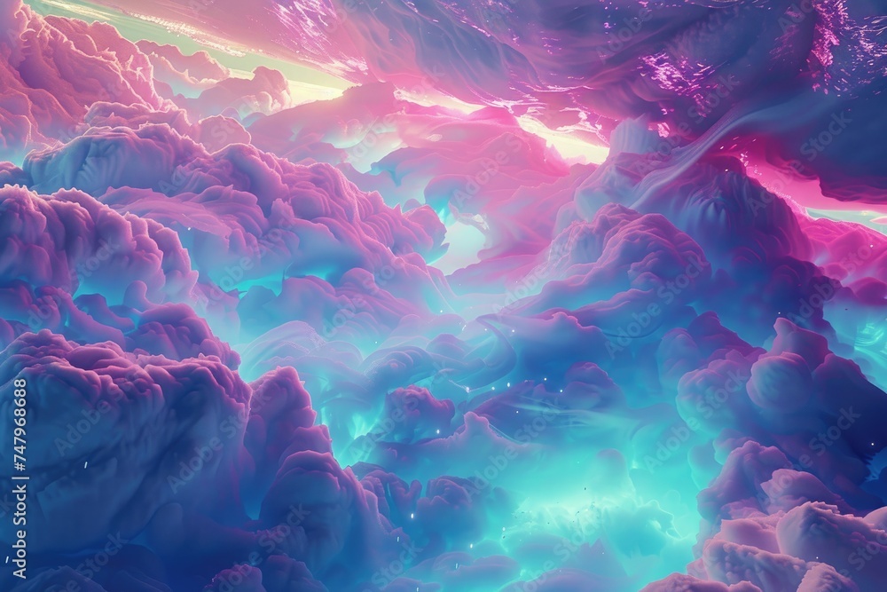 Poster this striking scene features bizarre marble patterns in the sky that resemble the aurora borealis, b