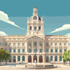 Fototapeta na wymiar Palacio Real Madrid vector illustration