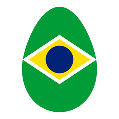 Easter egg, stylized pattern color of Brazil flag br