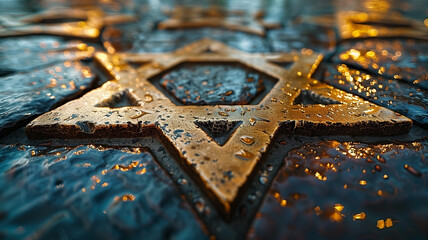 The Star of David it emblem of Jewish identity, symbolizing faith, unity, and resilience - obrazy, fototapety, plakaty