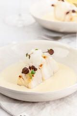 Cod fish with beurre blanc