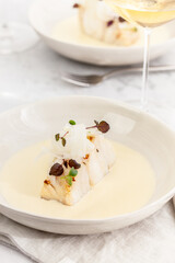 Cod fish with beurre blanc