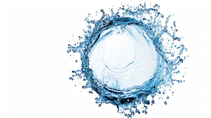 water splash isolated on white circle shape
