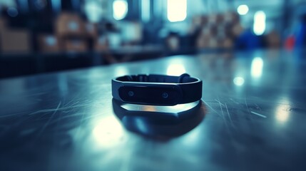 Abandoned fitness tracker on gym floor, evoking themes of health, exercise, and the fleeting nature of motivation in a busy world.
 - obrazy, fototapety, plakaty
