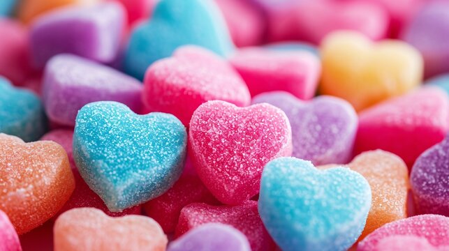 a pile of colorful candy hearts