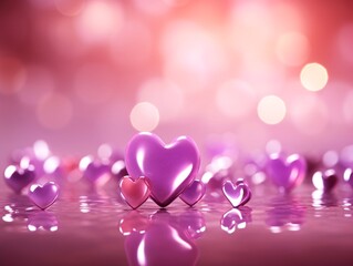 a group of purple hearts