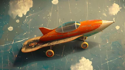 Cercles muraux Ancien avion Rocket skateboard