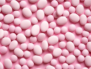 a group of pink ovals