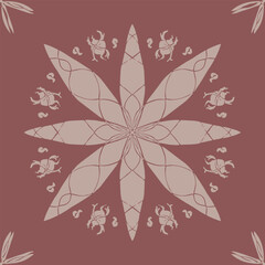 Fototapeta na wymiar Flower seamless pattern brown color number 4