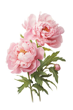 pink Peony Watercolor Illustration