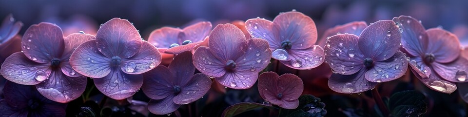deep purple petals of the flowers