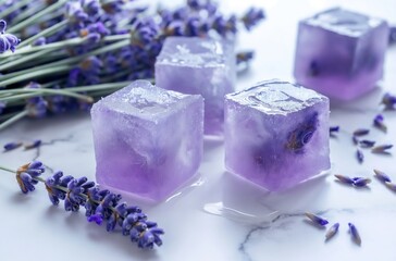 Lavender infused ice cubes