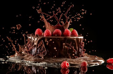 Dynamic chocolate raspberry splash