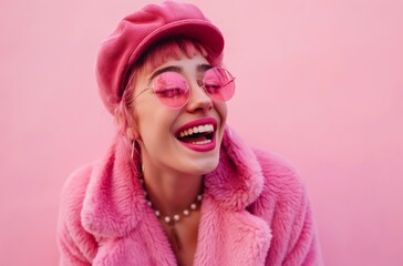 Radiant pink style laughter