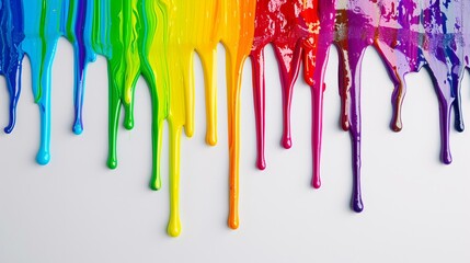 Obraz na płótnie Canvas a rainbow colored paint dripping