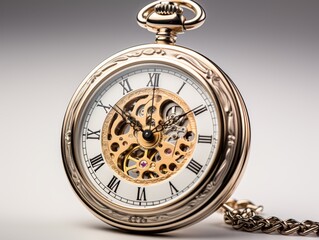 Classic Pocket Watch and Chain Set