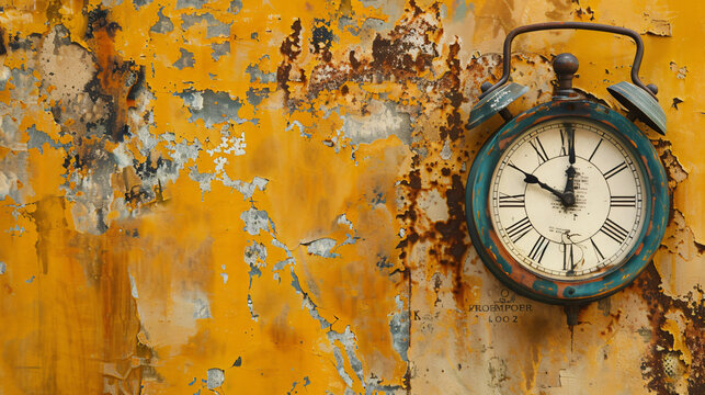 Screensaver background with antique clock agains
