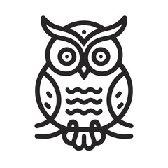 Flat outline owl logo