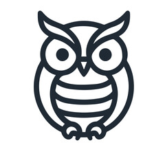 Flat outline owl logo