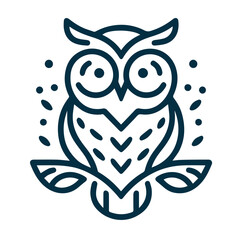 Flat outline owl logo