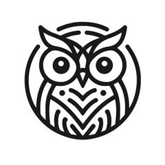 Flat outline owl logo