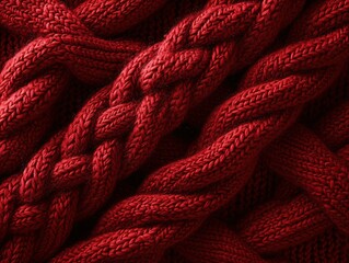 a close up of a red knitted fabric