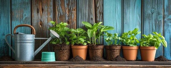 a group of potted plants