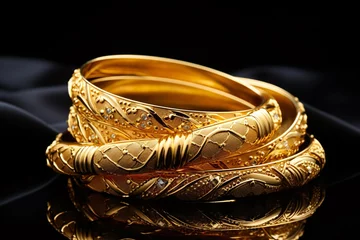 Poster a stack of gold bracelets © TONSTOCK