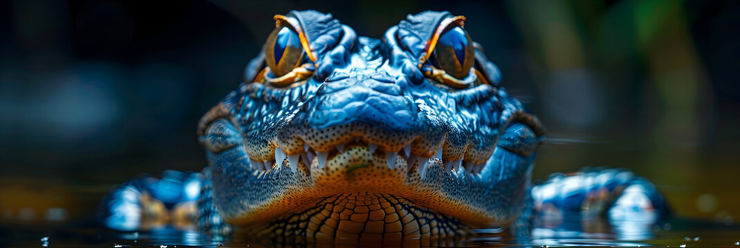 Close-Up Selfie Portrait of a Crocodile
